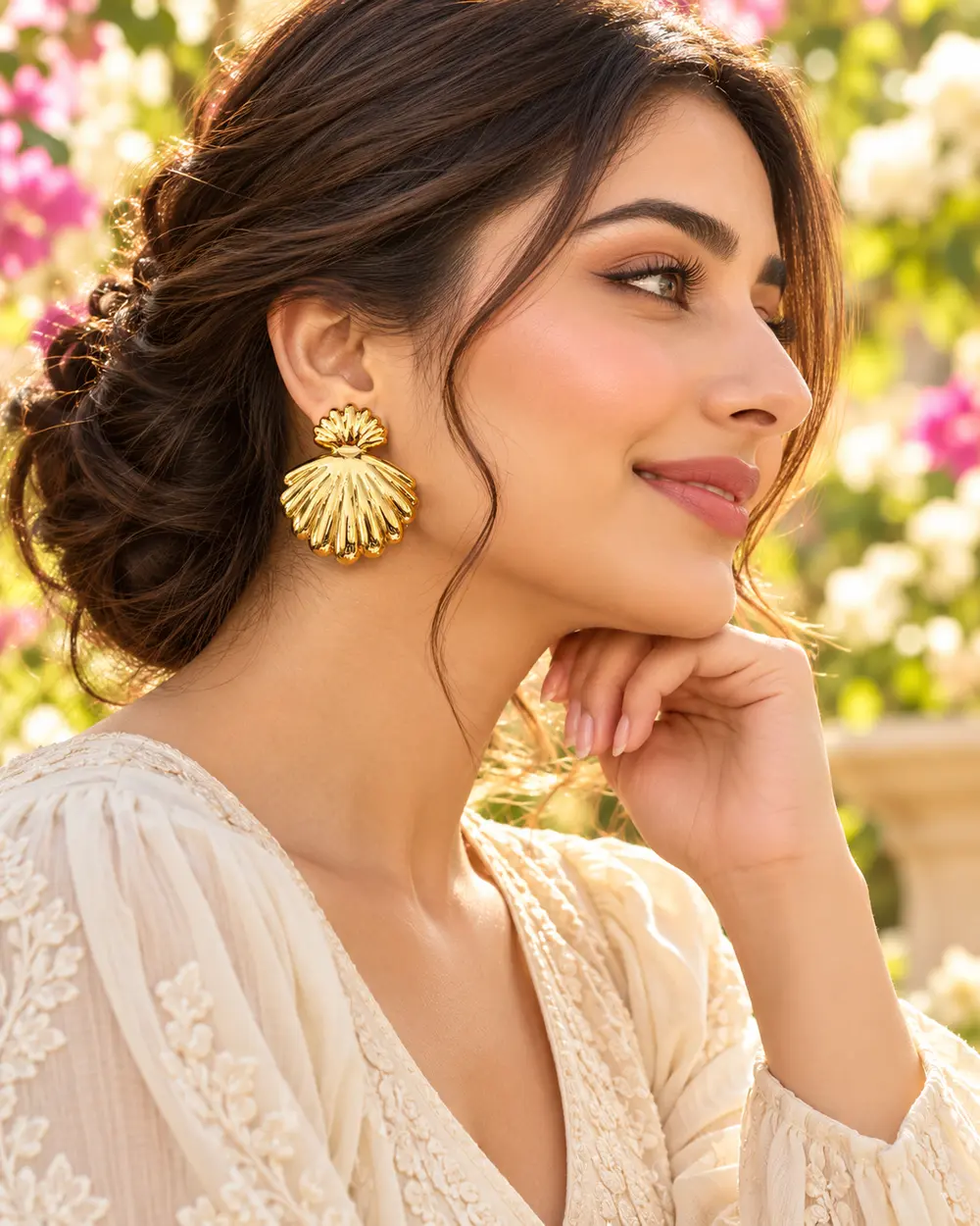 Gold Seashell Earrings