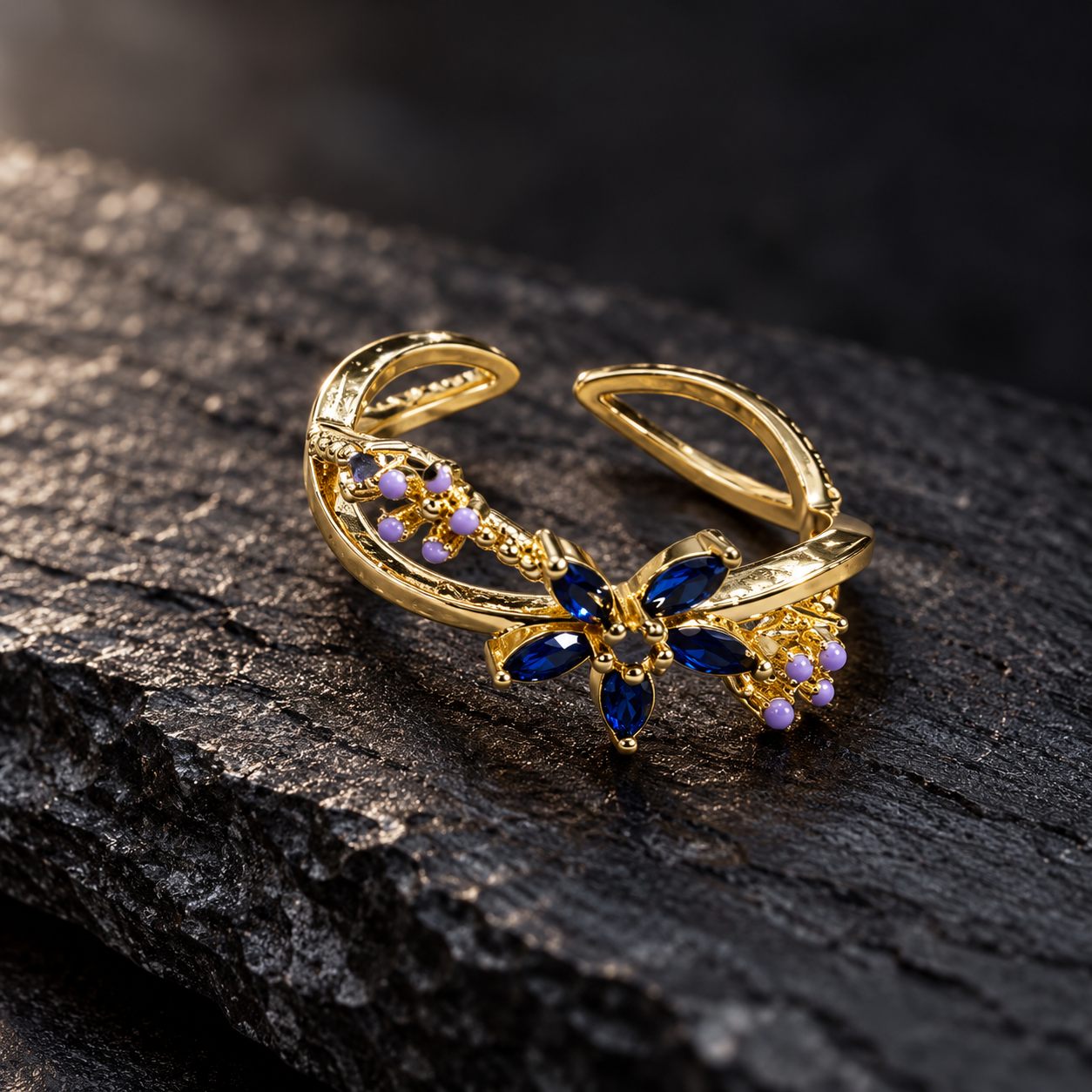 Blue Flower Ring