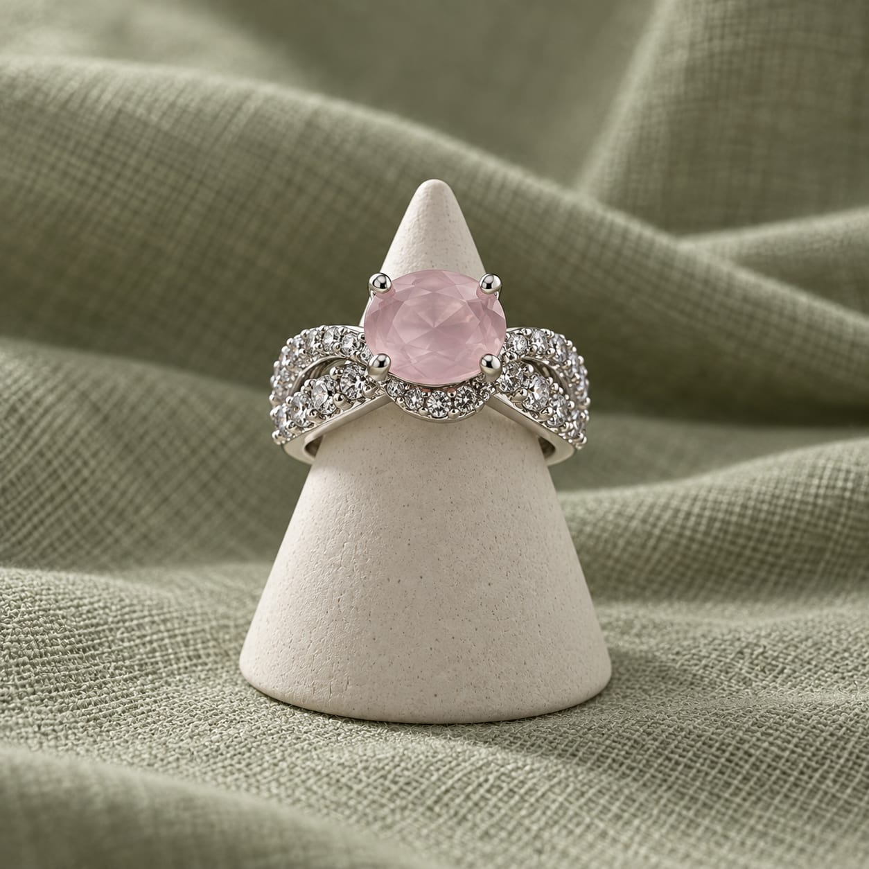 Blush oval ring