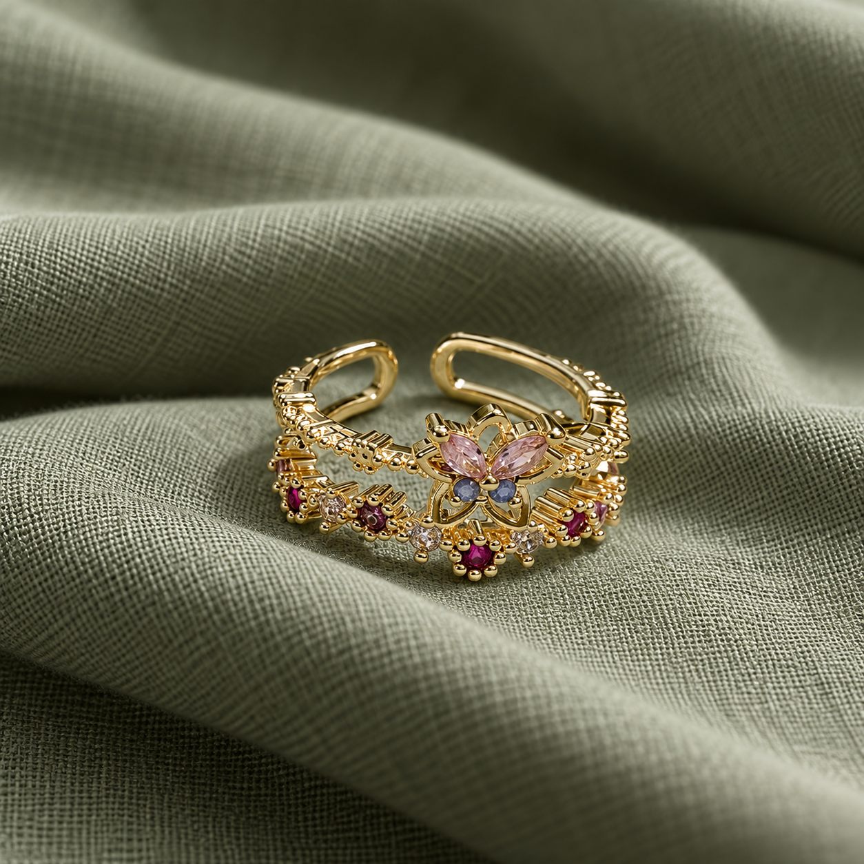 Pink Flower Ring