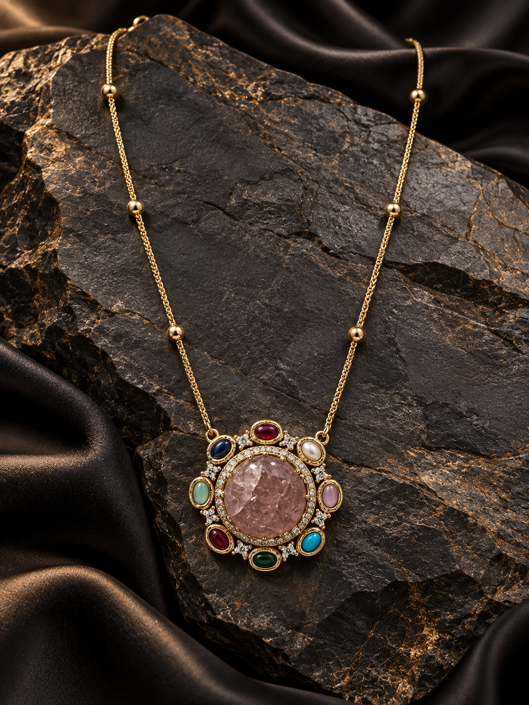 Blush Pendant Necklace Set