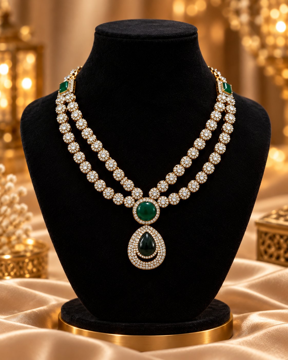 Green Drop Necklace Set